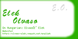 elek olvaso business card